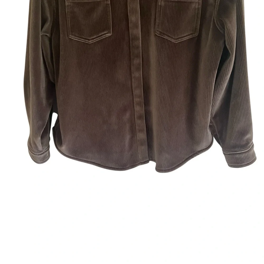 Alo Yoga Ribbed Velour Baller Mini Skirt & Mountain Side Shacket in Macchiato